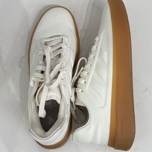 Adidas Women’s White Sneakers with Tan Sole
